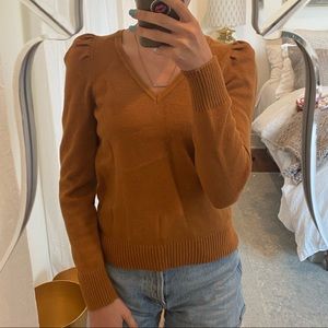 Anthropologie Orange V-neck Sweater